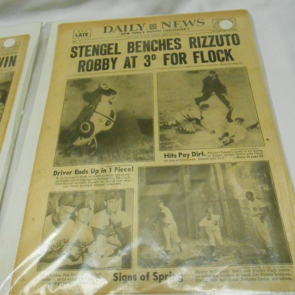 2 New York's Picture Newspaper Sports Articles & More 1956 protective sleeves 🔥 - Picture 4 of 9